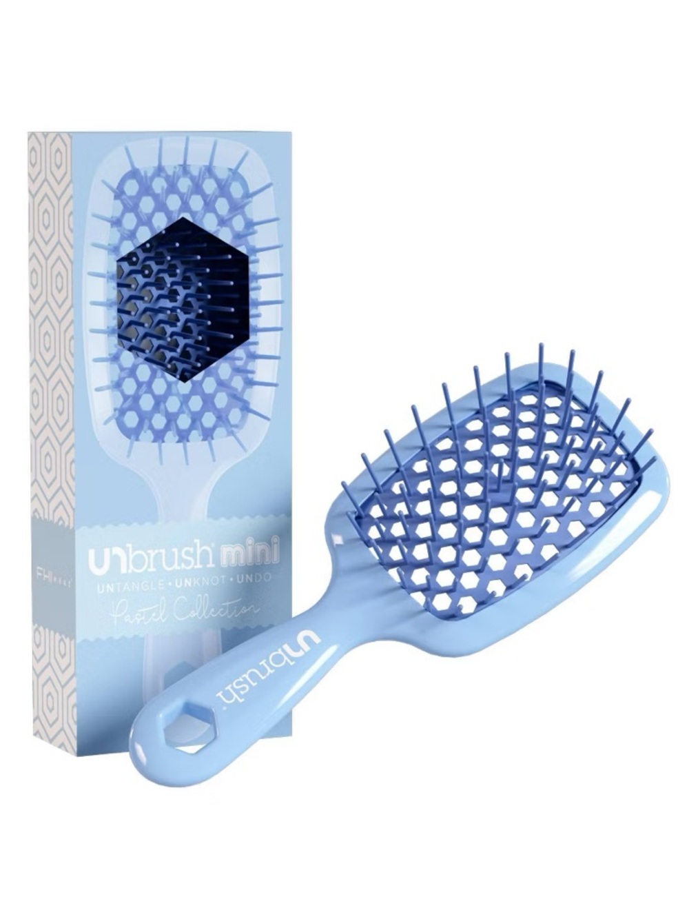 UNbrush Mini Periwinkle Pastel Collection Detangling Hair Brush-wigs, extensions